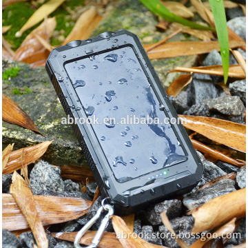 2016 New IP68 waterproof 10000mah mobile solar charger power bank with led light